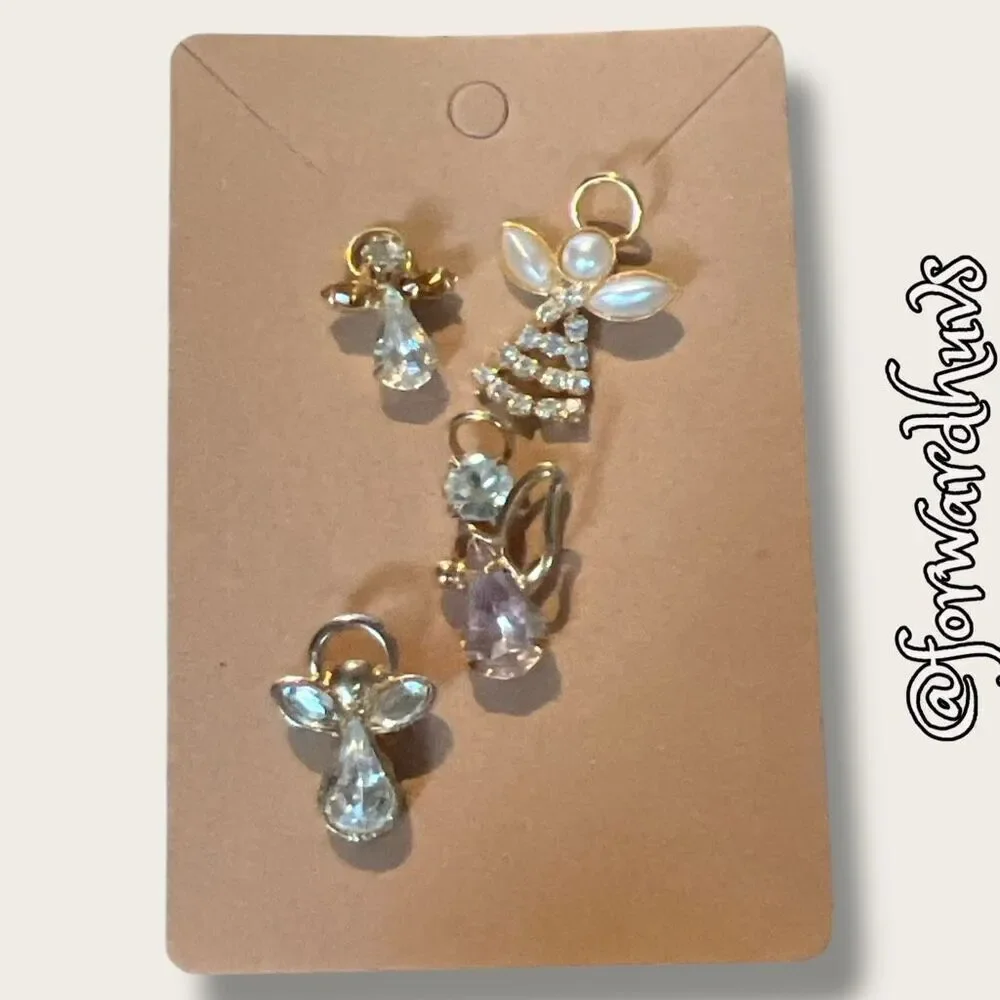 Bundle Sale 3 for $15 | Angel Pin Set – Four with Butterfly Backings - One With